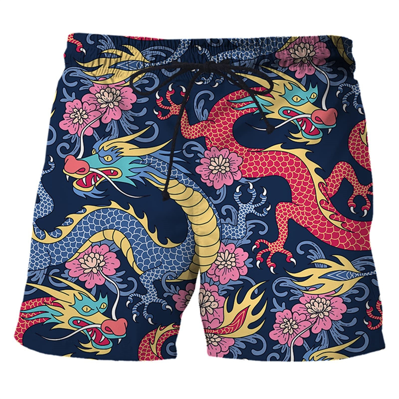 Trunks Board Surf - Chinese Dragon 3d Print Swim Trunks