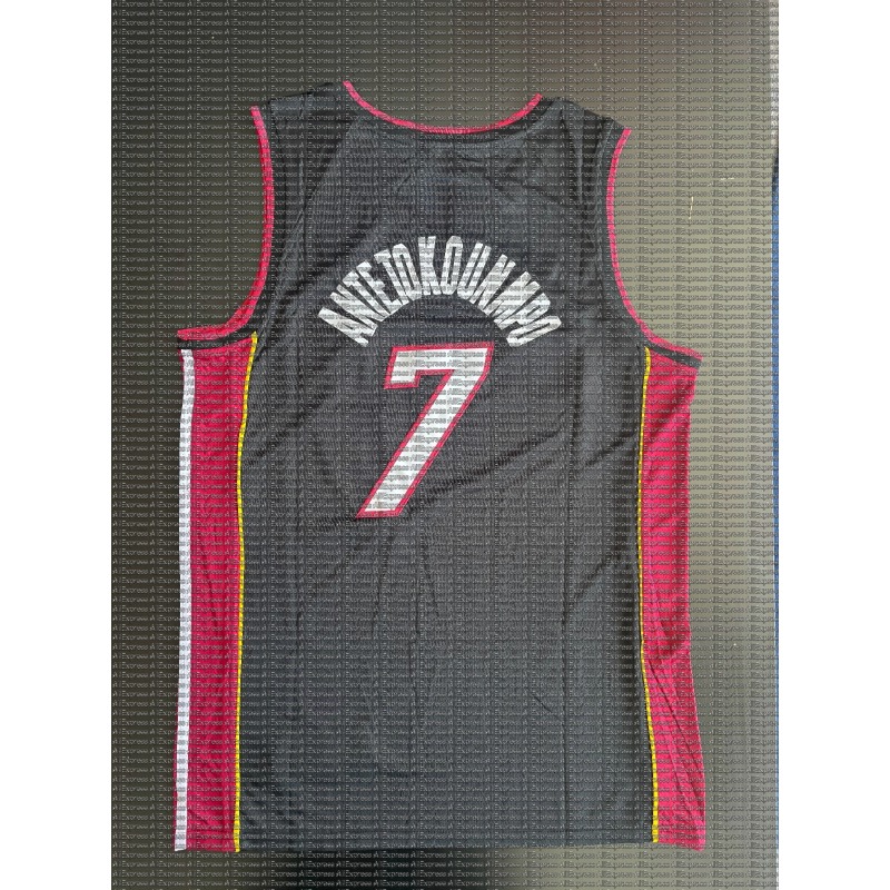 Shirt Camp Collar - Black and Red Antetokounmpo No.7 Basketball