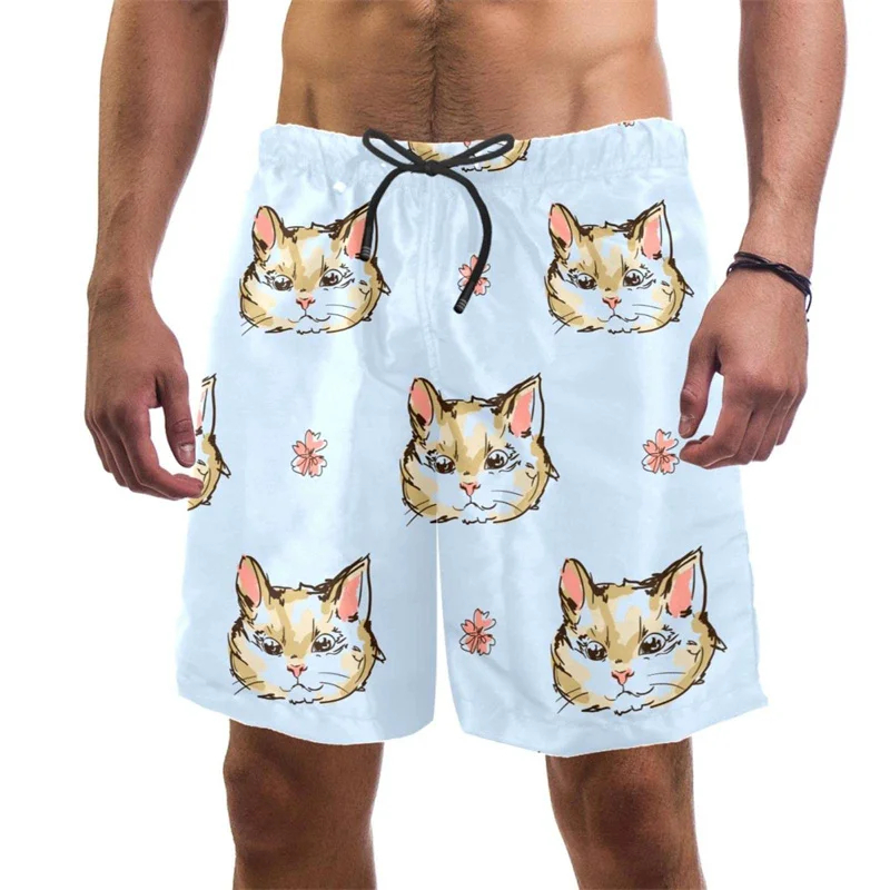 3d Print Funny Cat Beach Short - đánh giá và giá Trunks Board Surf